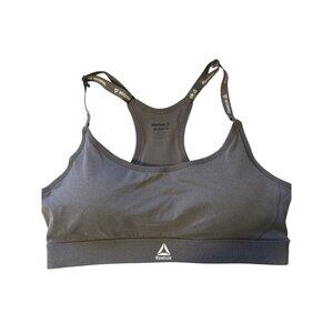 Reebok Womens Gray Racerback Sports Bra XL Adjustable Straps Lightweight Stretch